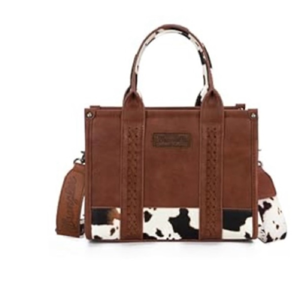 Wrangler Brown and White Cowhide Women's Bag NWT